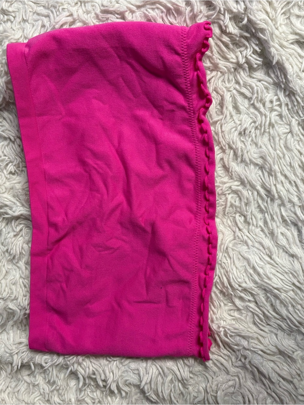 No Boundaries Hot Pink Tube Top with Ruffle Edge